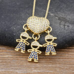 Women's Micro Inlaid Zircon Boys And Girls Pendant Elegant Love Necklace - Image 3