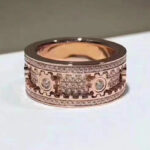 Ins European And American Titanium Steel Carving Inlaid Full Diamond Gear Ring - Image 3