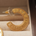 Roman Numeral Ring Shaped Earrings Design Sense - Image 4