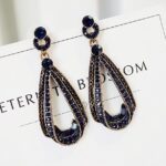 Retro Diamond Irregular Water Drop S925 Silver Stud Earrings - Image 3