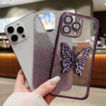 Hollow Butterfly Phone Case Gradient Transparent Plating Protective Cover - Image 3