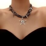 Y2k Rivets Skull Stars Pendants Necklaces Hot Girls Gothic Punk Niche Design Sweet Cool Trendy Fashion Jewelry Accessories - Image 5