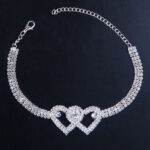 Personalized Double Heart Bracelet Anklet - Image 3
