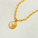Retro Three-dimensional Sun Moon Round Coin Necklace - Image 6