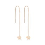 Gold Long Fringed Copper Hexagram Micro-set Zircon Ear Clip Ear Wire - Image 5