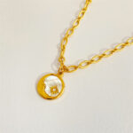 Retro Three-dimensional Sun Moon Round Coin Necklace - Image 5