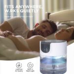 Air Purifier -Air Washer With LED Night ColorfulLight, For Home And Office., Small Essential Oil Aroma Diffuser For Smoke, Pets - Image 6