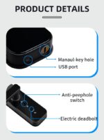 Cat Eye Camera Smart Fingerprint Password Timber Door Lock - Image 4