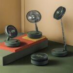 Storage Floor Electric Fan Household Desktop Remote Control Small Rechargeable Large Electric Fan - Image 3