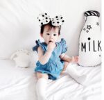 Neonatal baby shirts, collars, sleeves, jeans, hats, baby brothers and sisters wearing triangular crawling clothes - Image 9