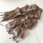 Fashion Men's Cotton And Linen Striped Brown Scarf  Long Shawl Japanese Unisex Style Fashion Scarves - Image 19