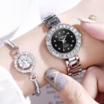 Watches-Set Bangle Clock Bracelet Wrist-Watch Quartz Women Fashion Ladies Brand Luxury - Image 2