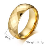 Men Ring Tungsten Jewelry Gold Color - Image 3