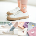 Embroidered striped baby socks cute animal baby cotton socks - Image 2