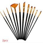 Set Of 12 Watercolor Acrylic Paint Brushes, Art Painting Pens, Nylon Brushes - Image 7