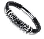 Black Multilayer Leather Bracelet For Men Bangle Jewelry - Image 2