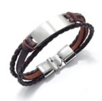 Black Multilayer Leather Bracelet For Men Bangle Jewelry - Image 6