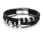 Black Multilayer Leather Bracelet For Men Bangle Jewelry - Image 4