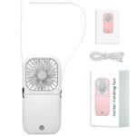 Mini Folding Usb Rechargeable Hanging Neck Fan - Image 5