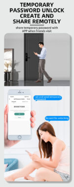 Cat Eye Camera Smart Fingerprint Password Timber Door Lock - Image 6