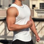Men's Striped Quick-drying Elastic Running Wait Lifting Equipment Sports Sleeveless Tank Top - Image 10