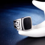 Vintage Men's Ring Jewelry Wholesale Black Dripping Men - Image 2