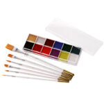 Fit Colors 12 Colors Face Paint Water Soluble Human Body Paints Halloween Masquerade Makeup Palette Brush - Image 3