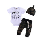 Army Green Letter Arrow Baby Hooded Set