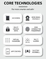 Cat Eye Camera Smart Fingerprint Password Timber Door Lock - Image 2