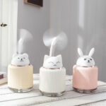Ultrasonic Air Humidifier for Home Office Cartoon Rabbit 250ML USB Essential Oil Diffuser LED Light Lamp - Image 3