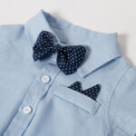 Newborn Baby Boy Gentleman Suit Romper Romper Hat Dress Shirt Bow Tie Strap Photo Onesie - Image 3
