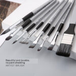 8pcs Cloth Bag Nylon Paint Brushes In Plastic Bucket - Image 2