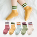 Embroidered striped baby socks cute animal baby cotton socks - Image 3