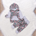 Infant Baby Girl Floral Striped Outift - Image 4