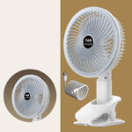 Desktop Electric Fan Clip Fan Rechargeable Office Student Dormitory With Desk Lamp Fan Wall Hanging Small Mute Fan - Image 3