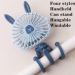 Stroller Fan Personal Portable Desk Handheld Baby Bed Car Seat Fan USB Rechargeable Fan Mini Stroller Accessories - Image 5