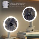 Desktop Electric Fan Clip Fan Rechargeable Office Student Dormitory With Desk Lamp Fan Wall Hanging Small Mute Fan - Image 9