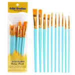 10Oil Paint Brushes Set Plastic - Image 8