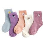 Embroidered striped baby socks cute animal baby cotton socks - Image 6