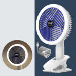 Desktop Electric Fan Clip Fan Rechargeable Office Student Dormitory With Desk Lamp Fan Wall Hanging Small Mute Fan - Image 2