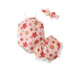 Baby Girl Clothing Flower Overall Dress Set - Image 8