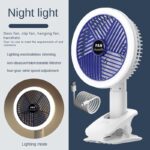Desktop Electric Fan Clip Fan Rechargeable Office Student Dormitory With Desk Lamp Fan Wall Hanging Small Mute Fan - Image 8
