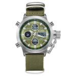Men Military Wrist Watch Army Green Analog Digital Quartz Nylon - Image 2