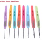 8pcs Set Crochet Hooks With Without Led Plastic Handle Knitting Needles Set 2.5 6mm Needle Sewing Kit Multicolour Sewing Tool - Image 9