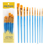 10Oil Paint Brushes Set Plastic - Image 2