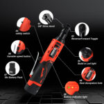 TQUAGGA 18V Cordless Electric Ratchet Wrench Set, Power Ratchet Wrench,Variable Speed With Batteries2,Torque 45ftlbs,Car Repair Tools, Power Tools,Hardware,Heavy Duty,Portable,Quick Charger - Image 2