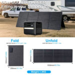 60W Portable Solar Panel Monocrystalline Foldable Solar Panel P65 Waterproof Solar Panel Charger 23.5  High Efficiency QC3 0 PD USB Port DC Output 10 Connectors For Outdoor Camping Cloudy - Image 2