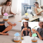 Raining Cloud Humidifier With Night Light Aromatherapy Essential Oil Diffuser Micro Humidifier Relaxing Mood Water Drop Sound For Home - Image 5