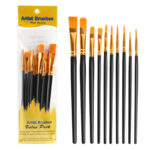 10Oil Paint Brushes Set Plastic - Image 9
