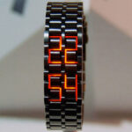 Fashion Black Full Metal Digital Lava Watch Men